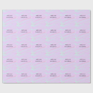 Pastel pink green add photo text watercolor retro  wrapping paper