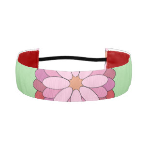 Pastel Pink Green Asian Medallion Floral Athletic Headband