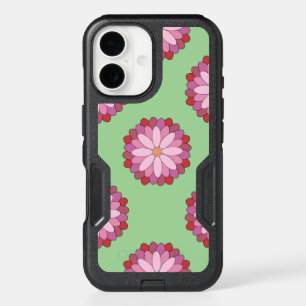 Pastel Pink Green Asian Medallion Floral iPhone 16 Case