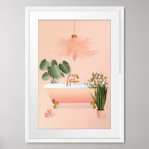 Pastel Pink & Green Bathroom | Bubble Bath