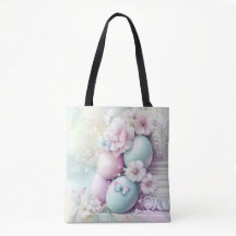 PASTEL PINK & GREEN EASTER EGGS & FLOWERS