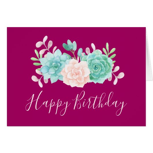 Pastel Pink & Green Floral Bouquet Birthday (Front Horizontal)