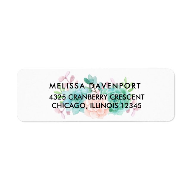 Pastel Pink & Green Floral Bouquet Label (Front)