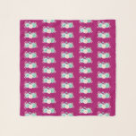 Pastel Pink & Green Floral Bouquet Pattern Scarf<br><div class="desc">A chiffon scarf with a pattern designed on a magenta background. Pretty pastel watercolor flower bouquet. The flowers,  leaves and sprigs are pastel pink and green. Created with watercolor paint and digitized. Fresh and summery.</div>