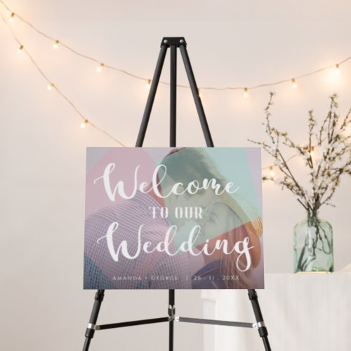 Pastel Pink Green Welcome to Our Wedding Photo Foam Board