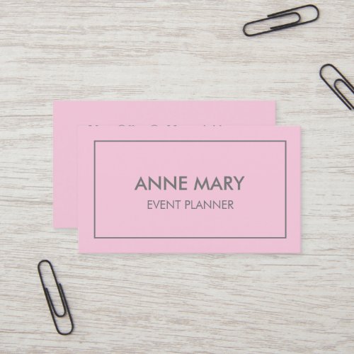 Pastel Pink Grey Gray Girly Event Planner Modern Business Card
