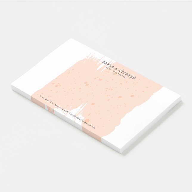 Pastel-Pink Grungy Brushstroke Post-it Notes (Angled)