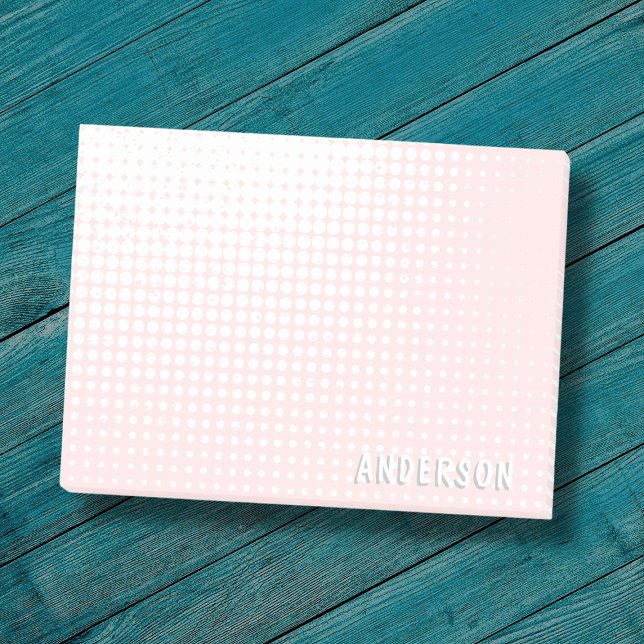 Pastel pink halftone gradient chic custom name post-it notes (Creator Uploaded)