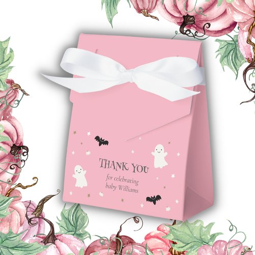 Pastel Pink Halloween Baby Shower Favor Boxes