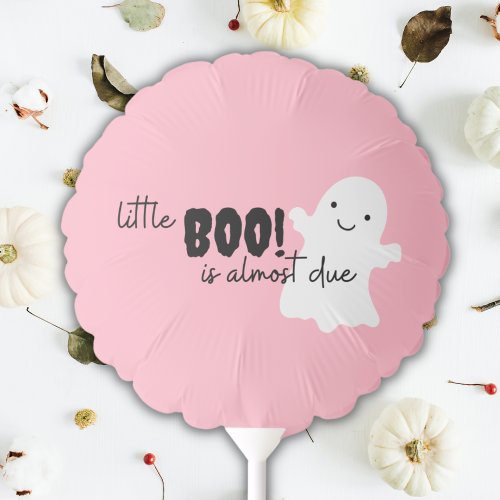 Pastel Pink Halloween Baby Shower Little BOO Balloon