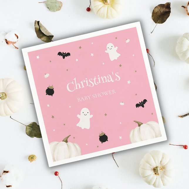 Pastel Pink Halloween Baby Shower Napkins (Creator Uploaded)