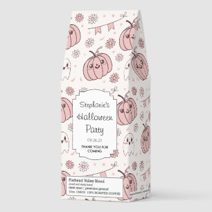 Pastel Pink Halloween Seamless Pattern (2) Roasted Coffee
