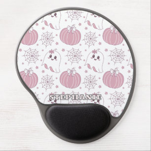 Pastel Pink Halloween Seamless Pattern (3) Gel Mouse Pad