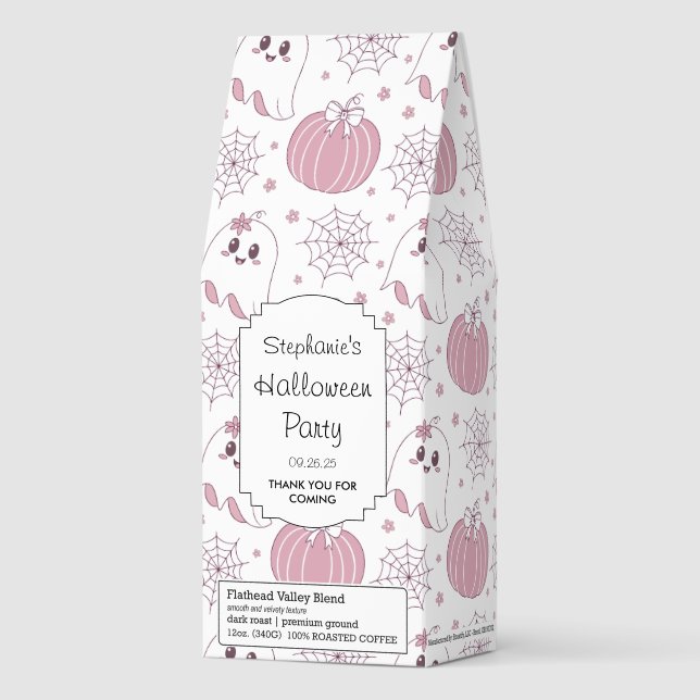 Pastel Pink Halloween Seamless Pattern (3) Roasted Coffee (Front)