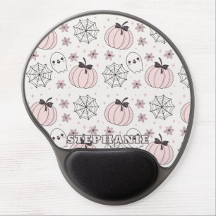 Pastel Pink Halloween Seamless Pattern Gel Mouse Pad