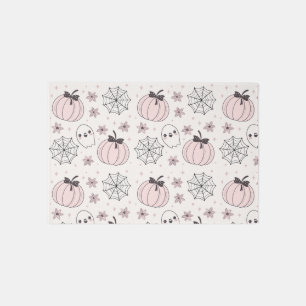 Pastel Pink Halloween Seamless Pattern Outdoor Rug