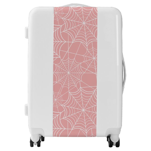 pastel pink halloween spider web luggage (Front)
