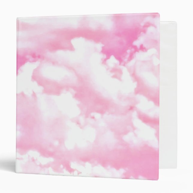 Pastel Pink Happy Clouds Decoration Binder (Front/Inside)