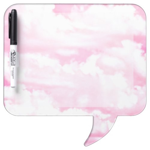 Pastel Pink Happy Clouds Decoration Dry_Erase Board