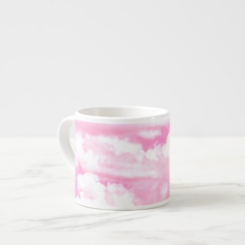 Pastel Pink Happy Clouds Decoration Espresso Cup