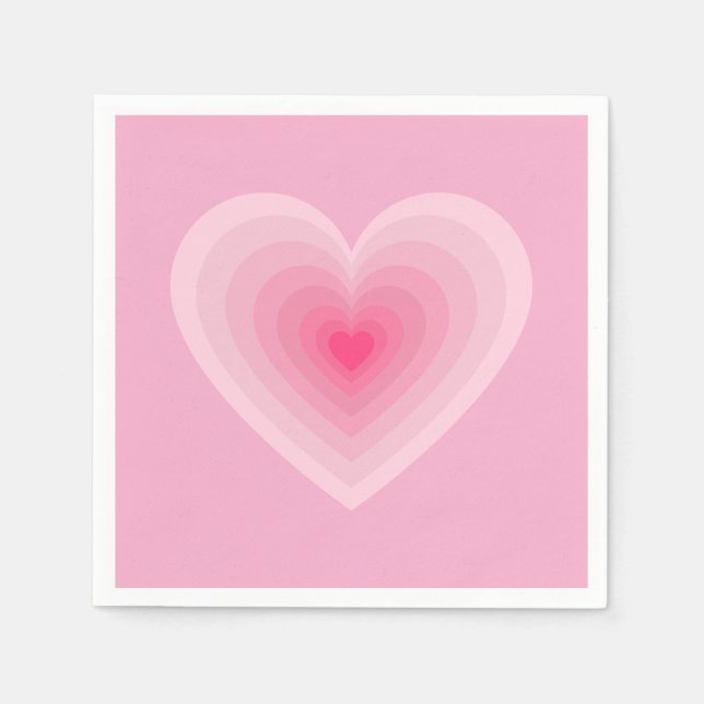 Pastel Pink Heart Design – Modern Love Symbol Napkins (Front)