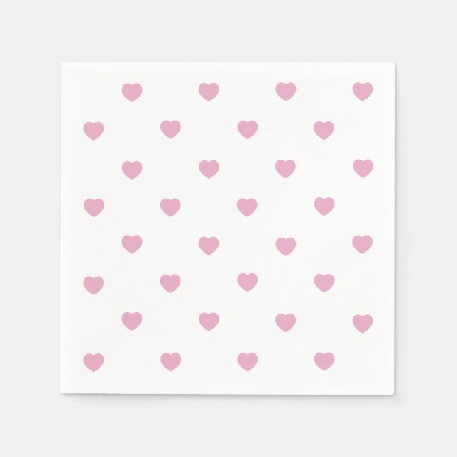 Pastel pink hearts,paper napkins for ValentinesDay (Front)