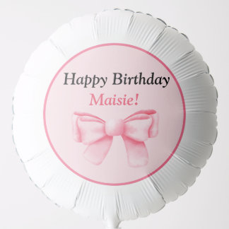 pastel pink helium Balloon whit bow