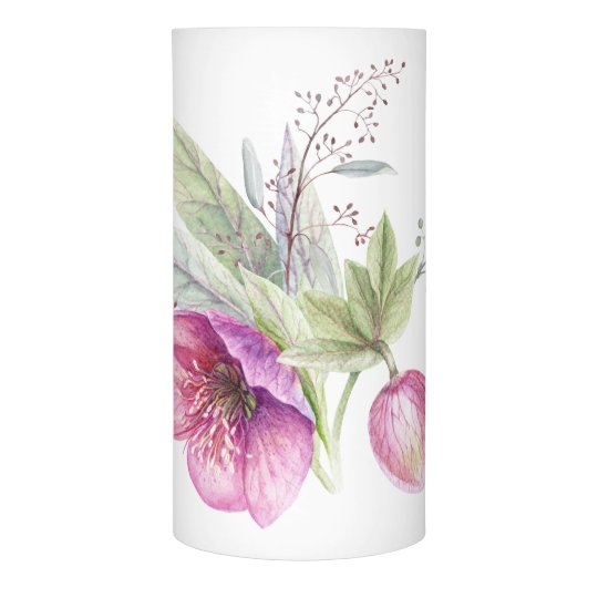 Pastel Pink Helleborus Bouquet Mauve Flower Unity Flameless Candle
