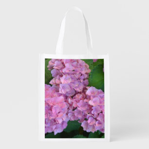 Pastel pink Hortensia hydrangea bloom   Grocery Bag