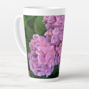 Pastel pink Hortensia hydrangea flowers Latte Mug