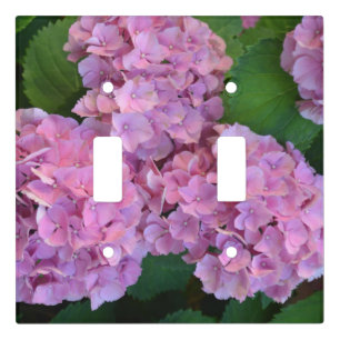 Pastel pink Hortensia hydrangea flowers  Light Switch Cover