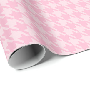 Pastel Pink Houndstooth Wrapping Paper