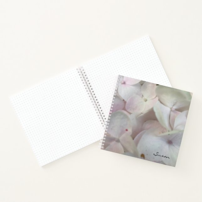 Pastel Pink Hydrangea Blossoms Bullet Journal  (Inside)
