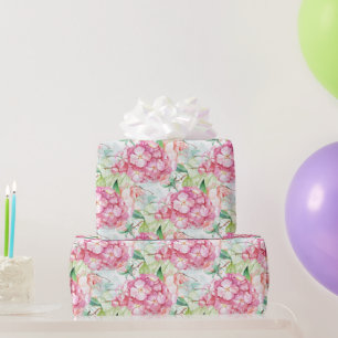 Pastel Pink Hydrangea Botanical Decoupage Craft or Wrapping Paper