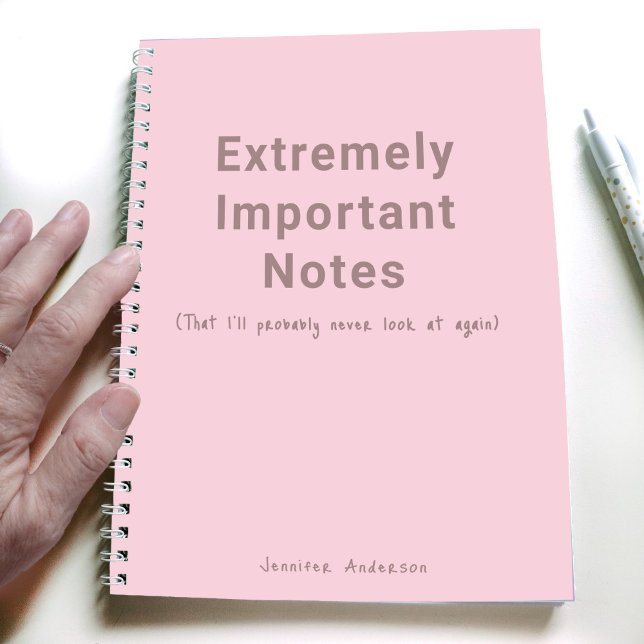 Pastel Pink Important Notes Simple Text Notebook (Creator Uploaded)