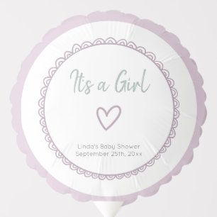Pastel Pink It's a Girl Baby Shower Balloon