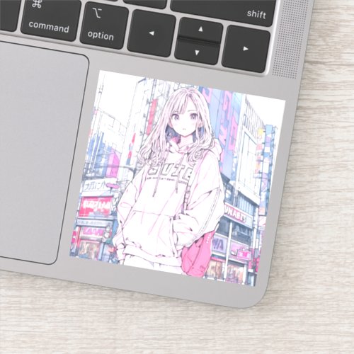 Pastel Pink JK Sticker  Sushi Musume GenerativeAI