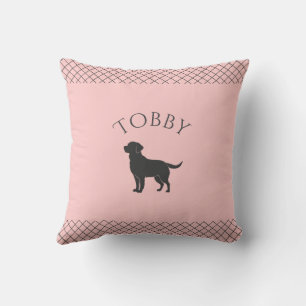 Pastel Pink Labrador Retriever Custom Matching Throw Pillow