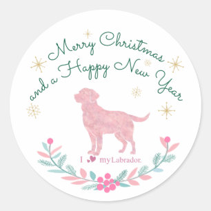 Pastel Pink Labrador Retriever – Holiday Edit Classic Round Sticker