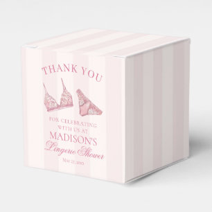 Pastel Pink Lace Lingerie Shower Bridal Dessert Favor Boxes