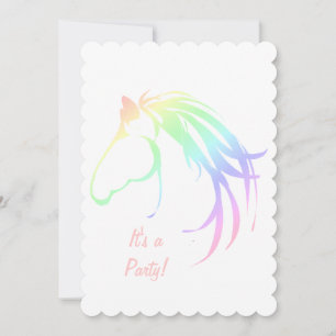 Pastel Pink Lavender Horse Birthday Custom Invite