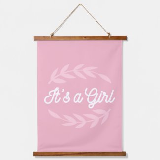 Pastel Pink leaves - It's a Girl