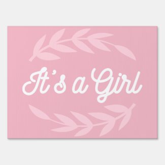 Pastel Pink leaves - It's a Girl