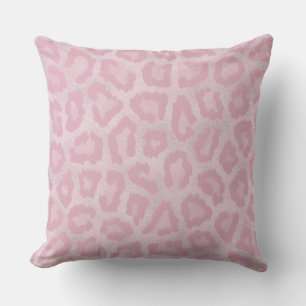Pastel pink leopard abstract modern pillow