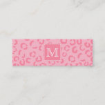 Pastel Pink Leopard Print. Custom Monogram. Mini Business Card at Zazzle