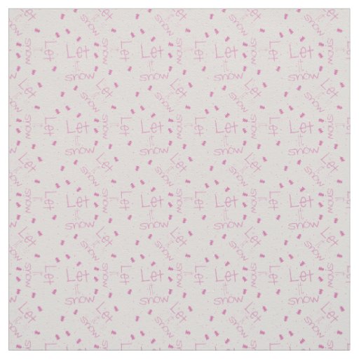 Pastel Pink "Let It Snow" Christmas Fabric
