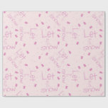 Pastel Pink "Let It Snow" Christmas Wrapping Paper