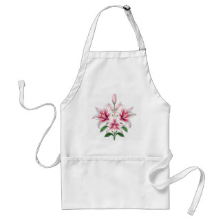 Pastel Pink Lilies with Art Deco Style Adult Apron