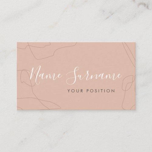 Pastel Pink Line Business Card