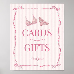 Pastel Pink Lingerie Bachelorette Cards & Gifts Poster
